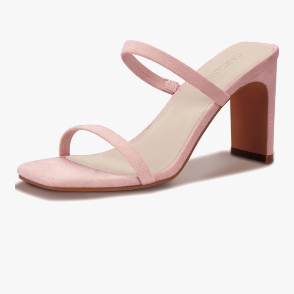 Elegant Pink Heeled Sandals Carcuume
